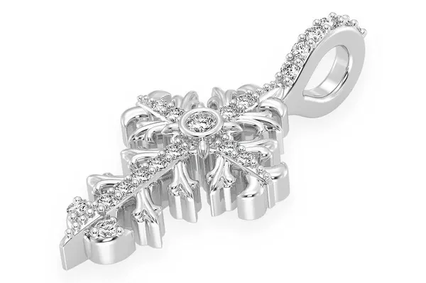 0.10CTW Filigree Cross Pendant