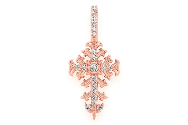 0.10CTW Filigree Cross Pendant