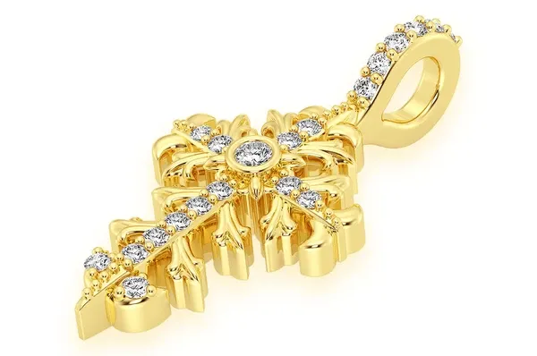 0.10CTW Filigree Cross Pendant