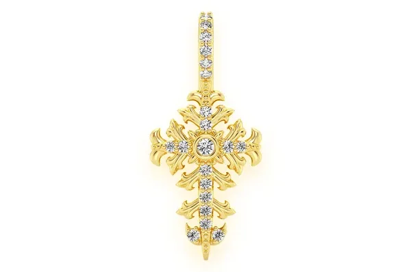 0.10CTW Filigree Cross Pendant
