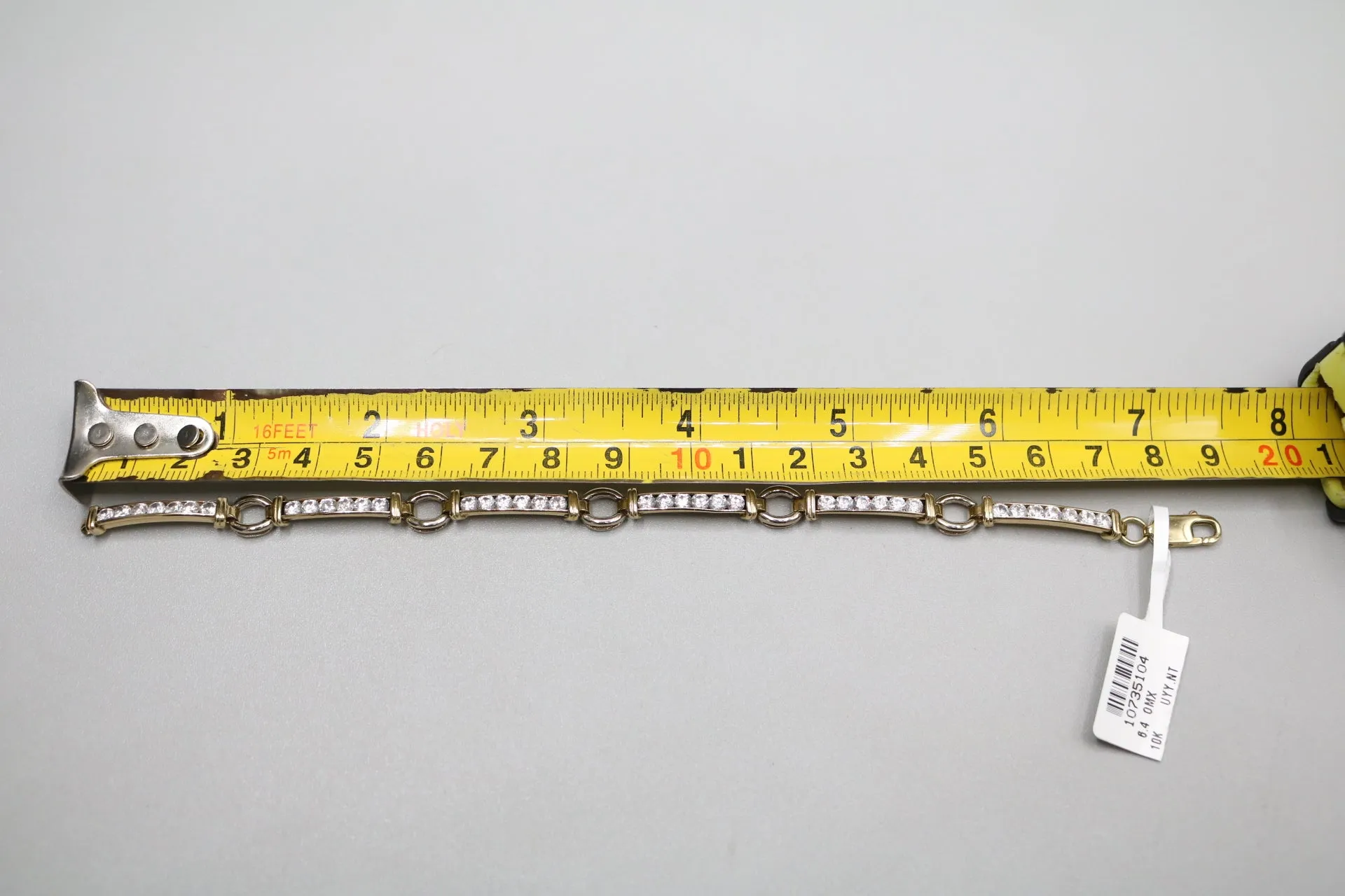10k Two Tone Fancy Tennis Bracelet (Length 7 1/2 Inches)