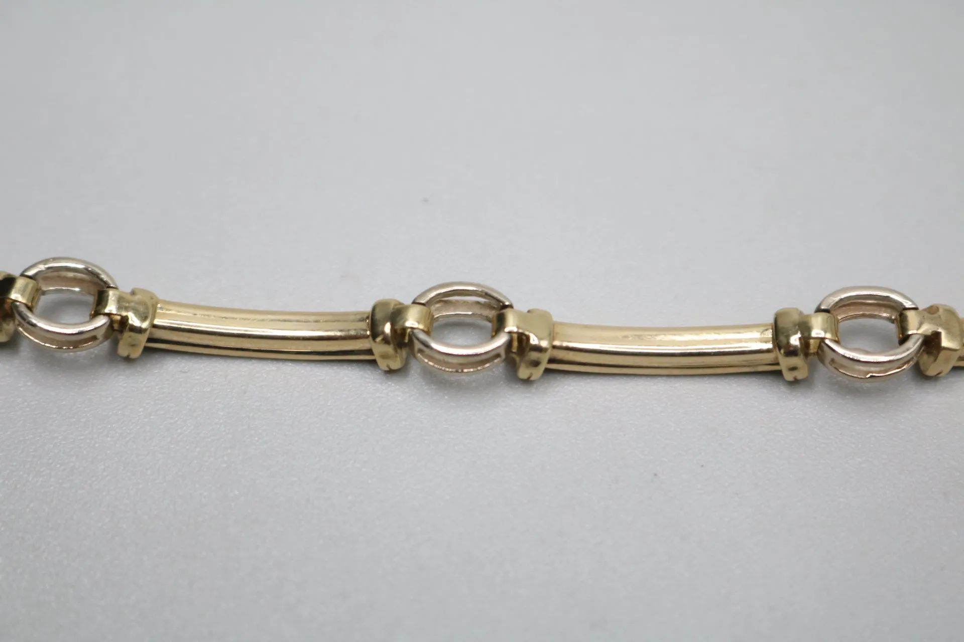 10k Two Tone Fancy Tennis Bracelet (Length 7 1/2 Inches)