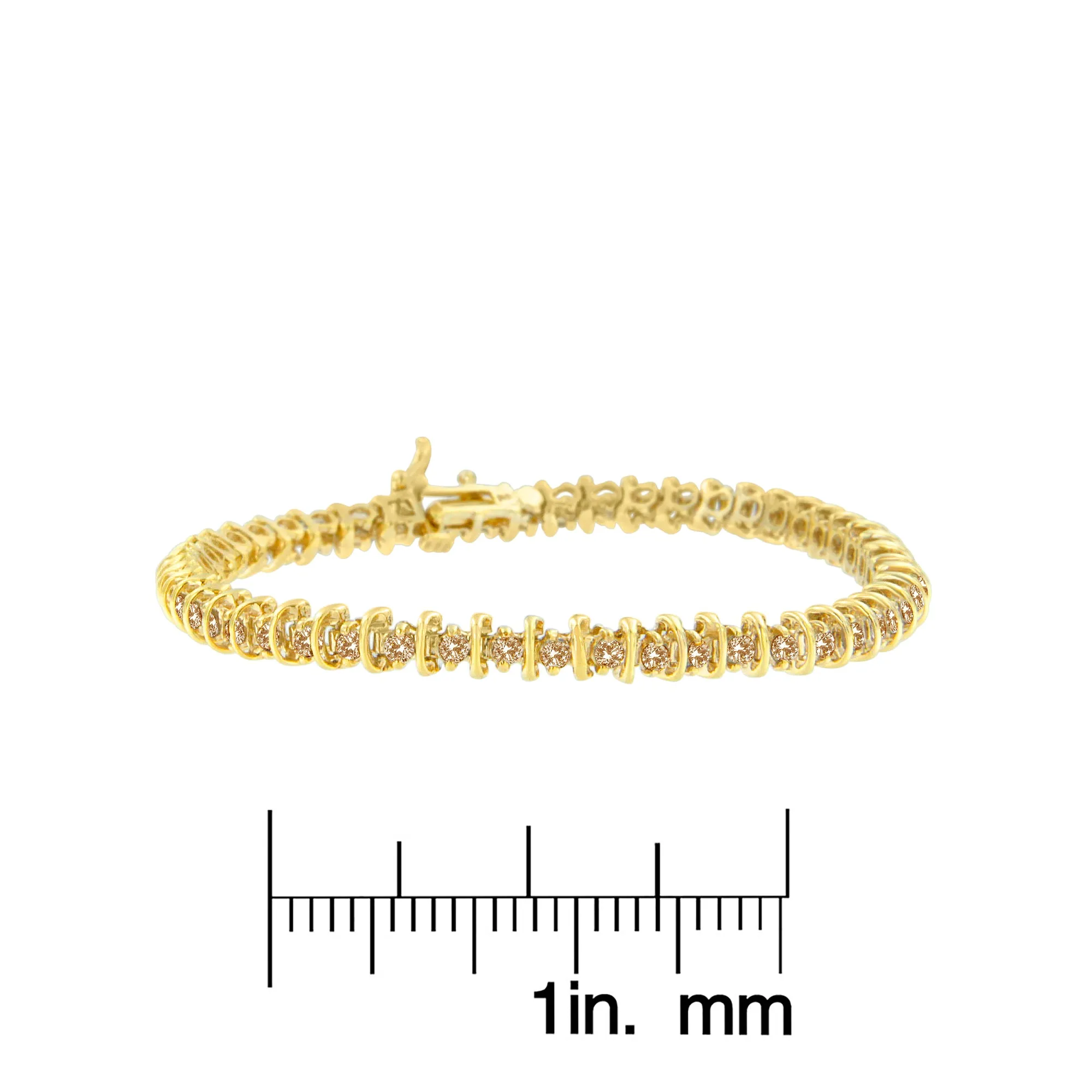 10K Yellow Gold-Plated Sterling Silver Diamond Tennis Bracelet