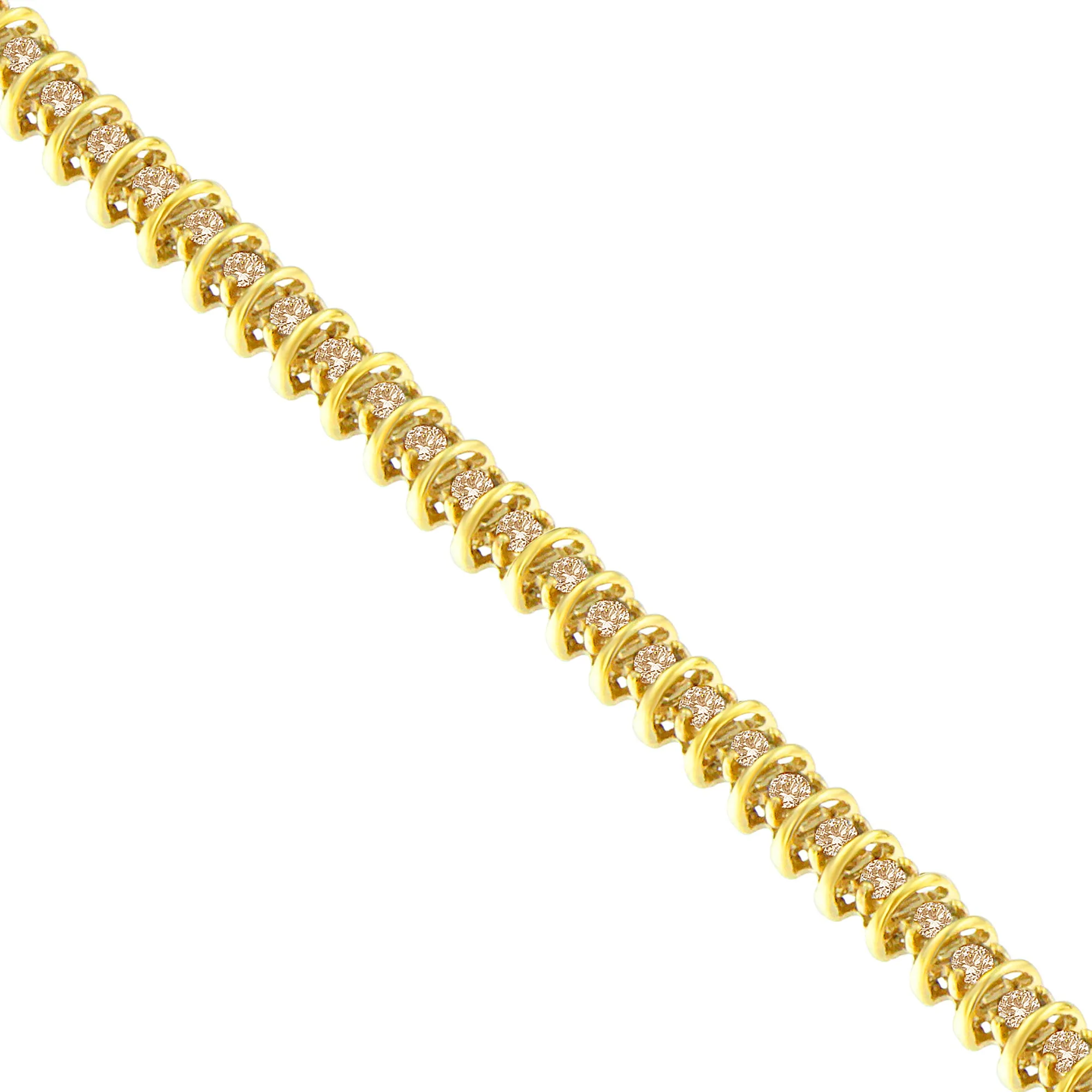 10K Yellow Gold-Plated Sterling Silver Diamond Tennis Bracelet