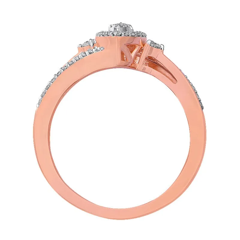 1/4ctw Diamond Marquise Halo Engagement Ring