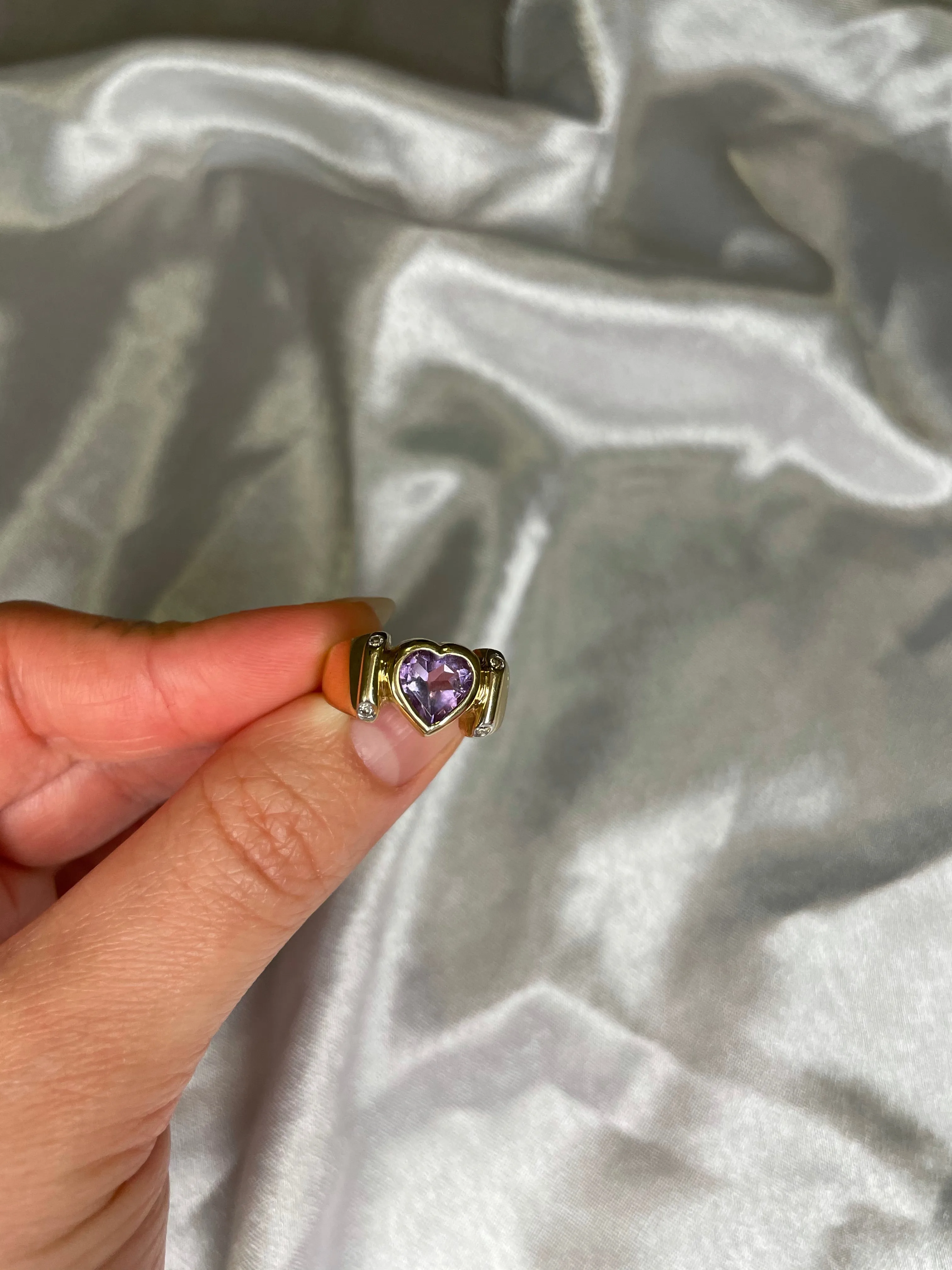 14K CHUNKY AMETHYST HEARTBREAKER