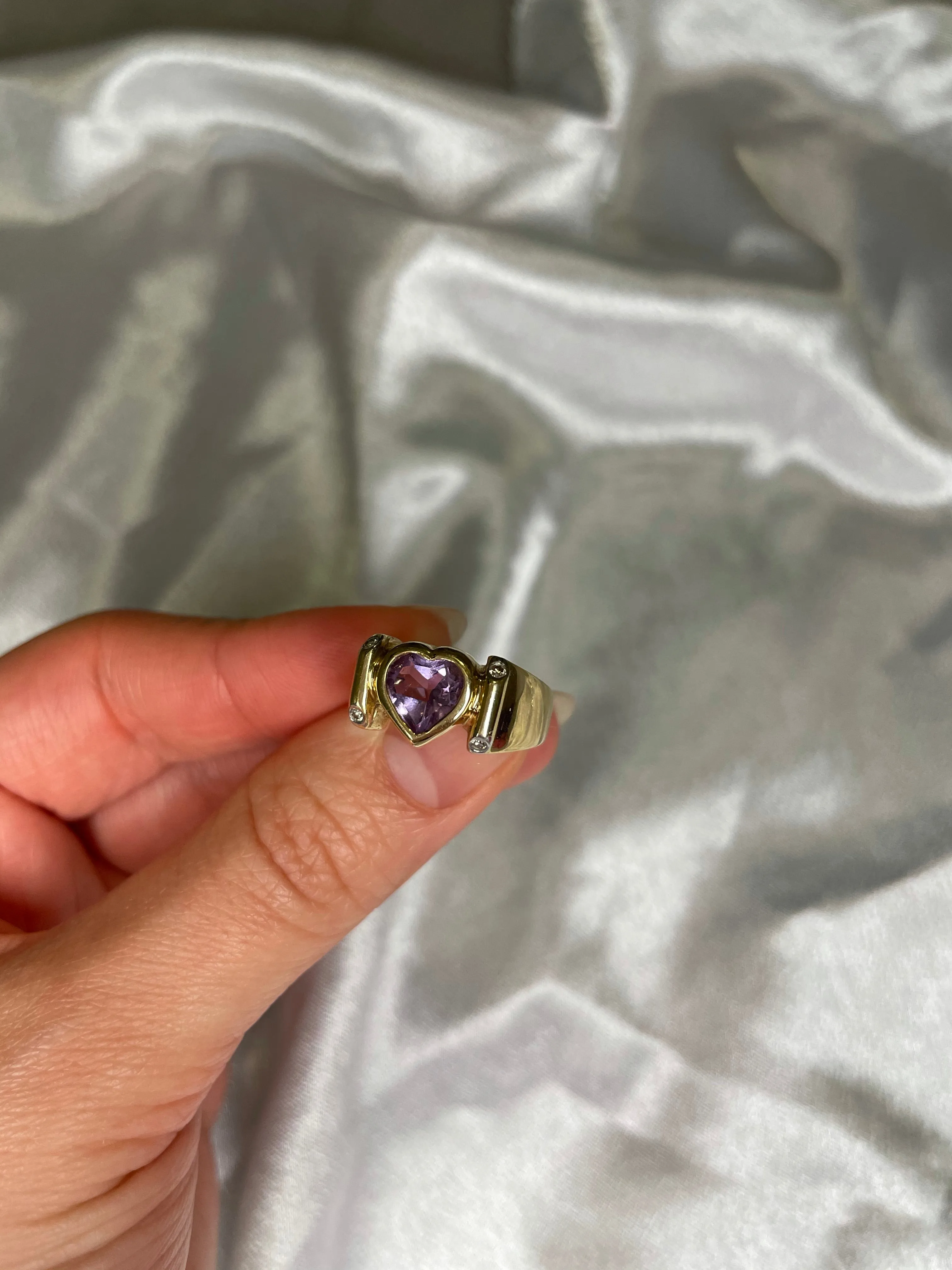 14K CHUNKY AMETHYST HEARTBREAKER