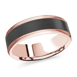 14K Rose Gold Ring from the Noir Collection by Malo - MRDA-095-7P