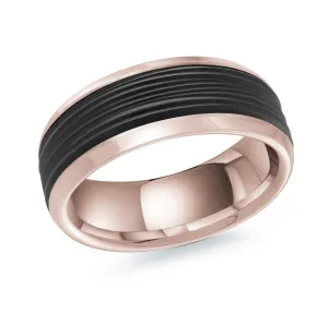 14K Rose Gold Ring from the Noir Collection by Malo - MRDA-126-8P
