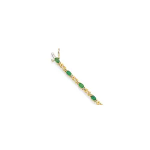 14K Yellow Gold Emerald Bracelet
