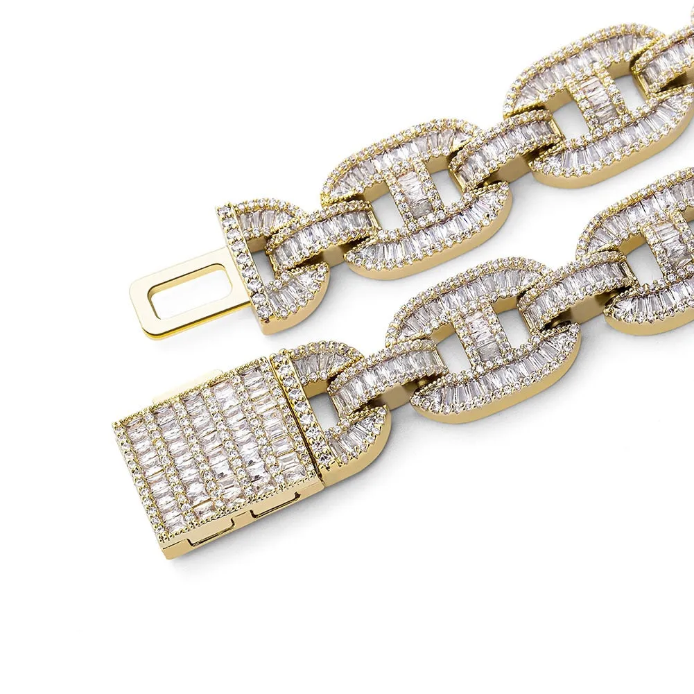 15mm Prong Setting  Cuban Link Chain Necklace