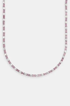 2mm Pink And White Tennis Chain