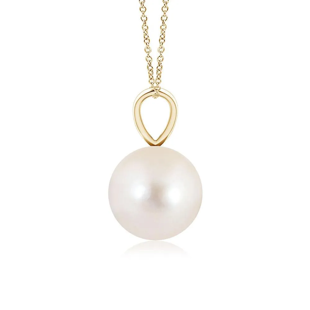 8mm Freshwater Cultured Pearl Solitaire V-Bale Pendant