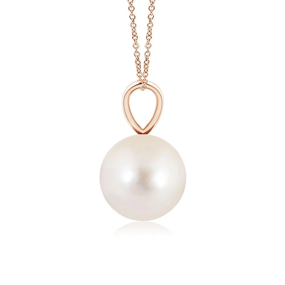 8mm Freshwater Cultured Pearl Solitaire V-Bale Pendant