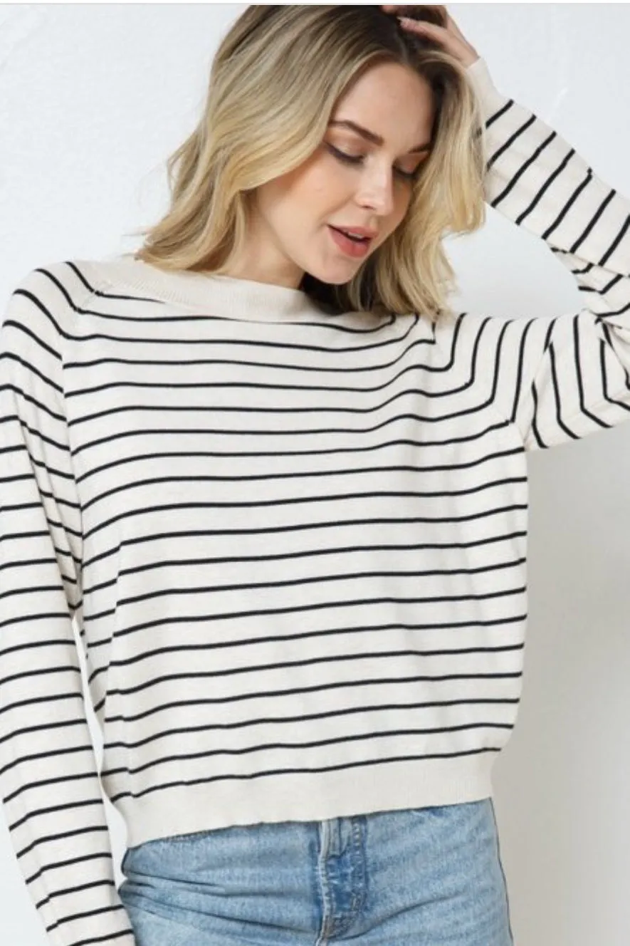 Abigail Striped Light Knit Top