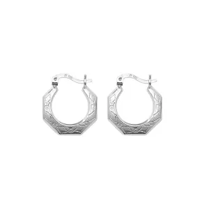 Acotis Silver 925 Filigree Creole Earrings G5872