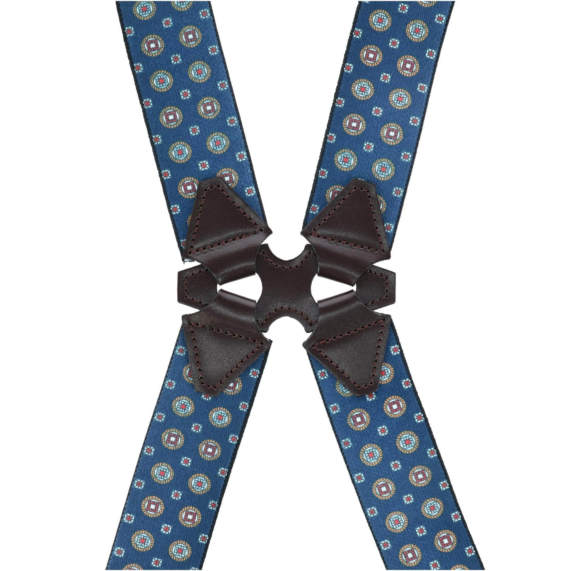 Aisenin Men's Elastic Printed Dress Ubee Side Clip Trucker Suspenders