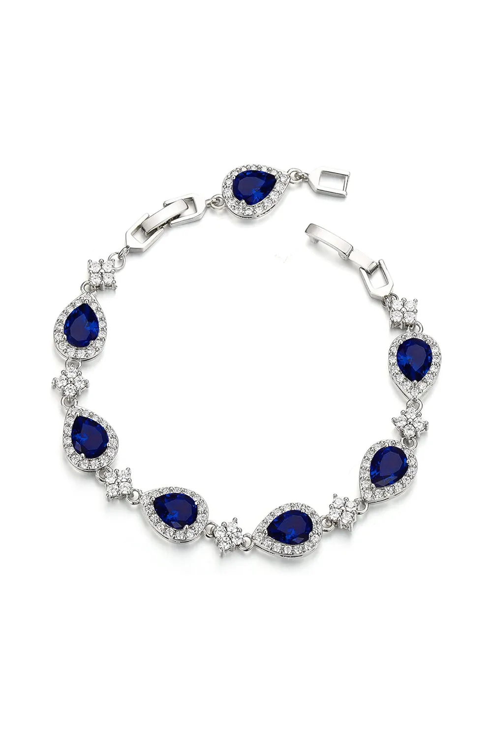 Black Zirconia Classic Teardrop Tennis Bracelets with Rhinestone