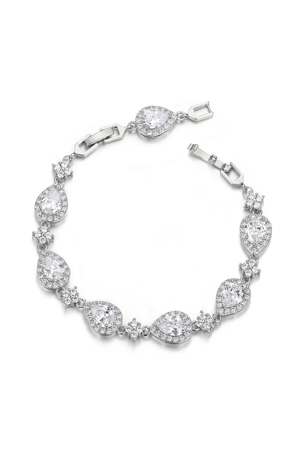 Black Zirconia Classic Teardrop Tennis Bracelets with Rhinestone