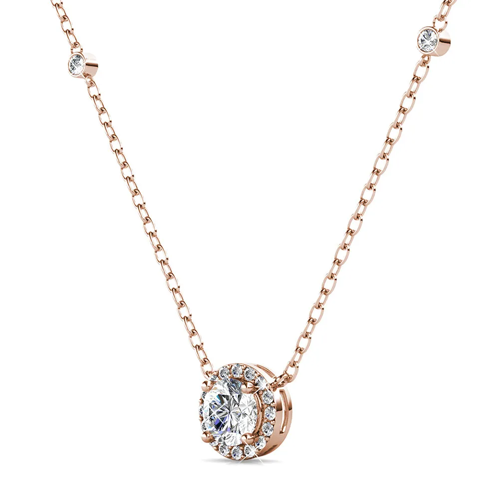 Boxed Sacred Circle Jewellery Set embellished with Crystal from SWAROVSKI in Rose Gold