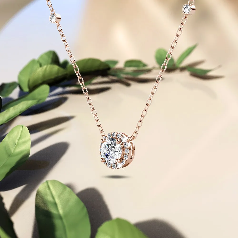 Boxed Sacred Circle Jewellery Set embellished with Crystal from SWAROVSKI in Rose Gold