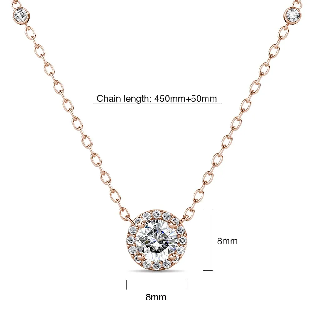 Boxed Sacred Circle Jewellery Set embellished with Crystal from SWAROVSKI in Rose Gold