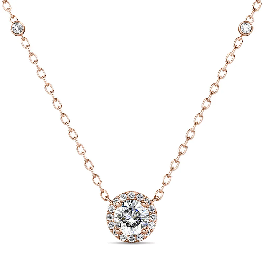 Boxed Sacred Circle Jewellery Set embellished with Crystal from SWAROVSKI in Rose Gold