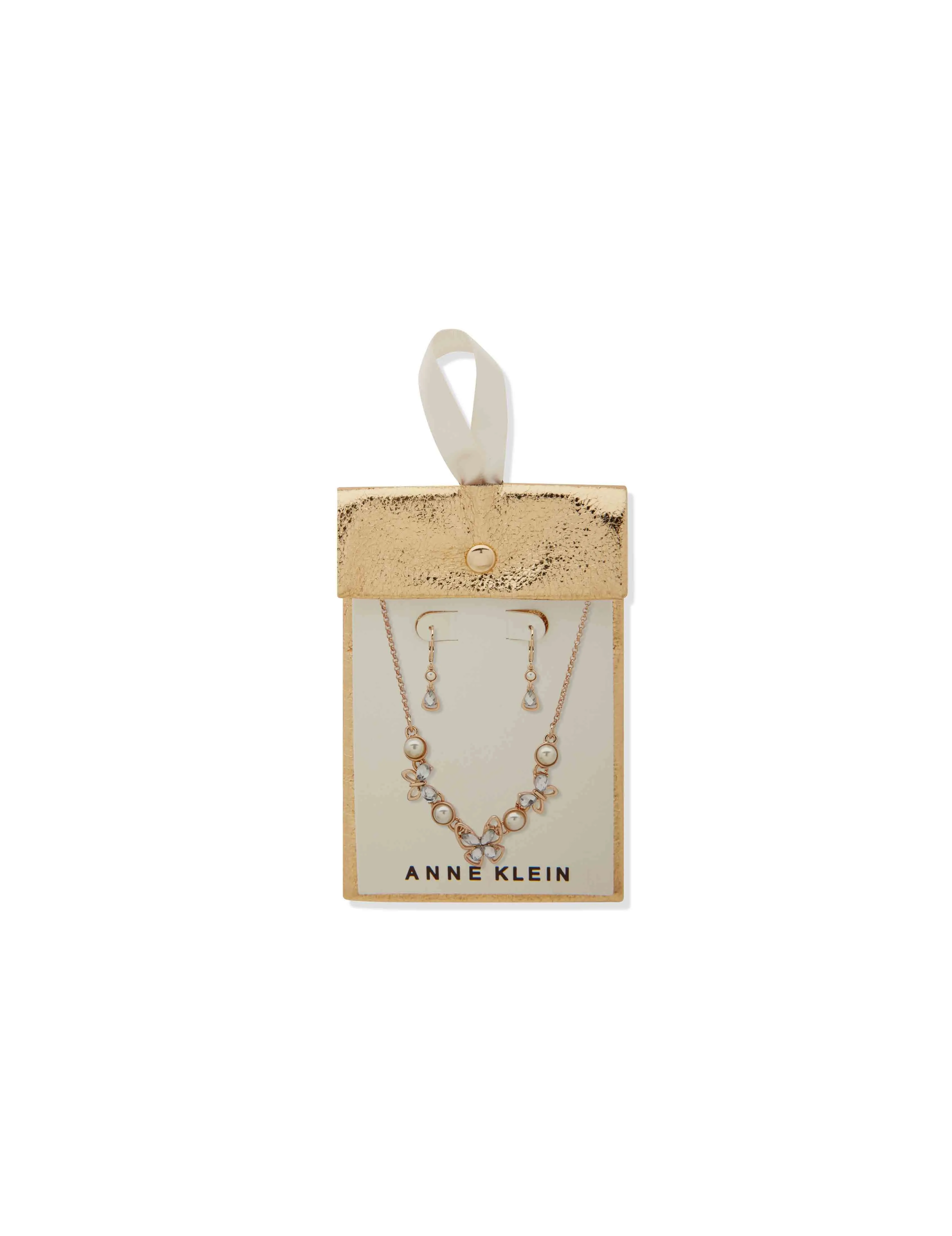 Butterfly Frontal Crystal Necklace and Earring Set