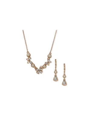 Butterfly Frontal Crystal Necklace and Earring Set