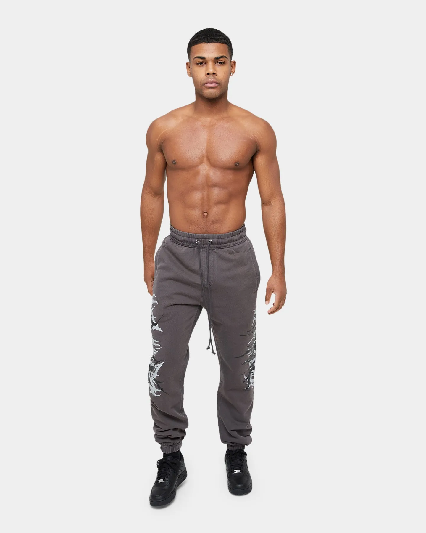 Carre Metalle Distressed Track Pants Washed Grey