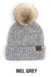 CC Cozy Marled Pom Beanie Hat