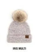 CC Cozy Marled Pom Beanie Hat