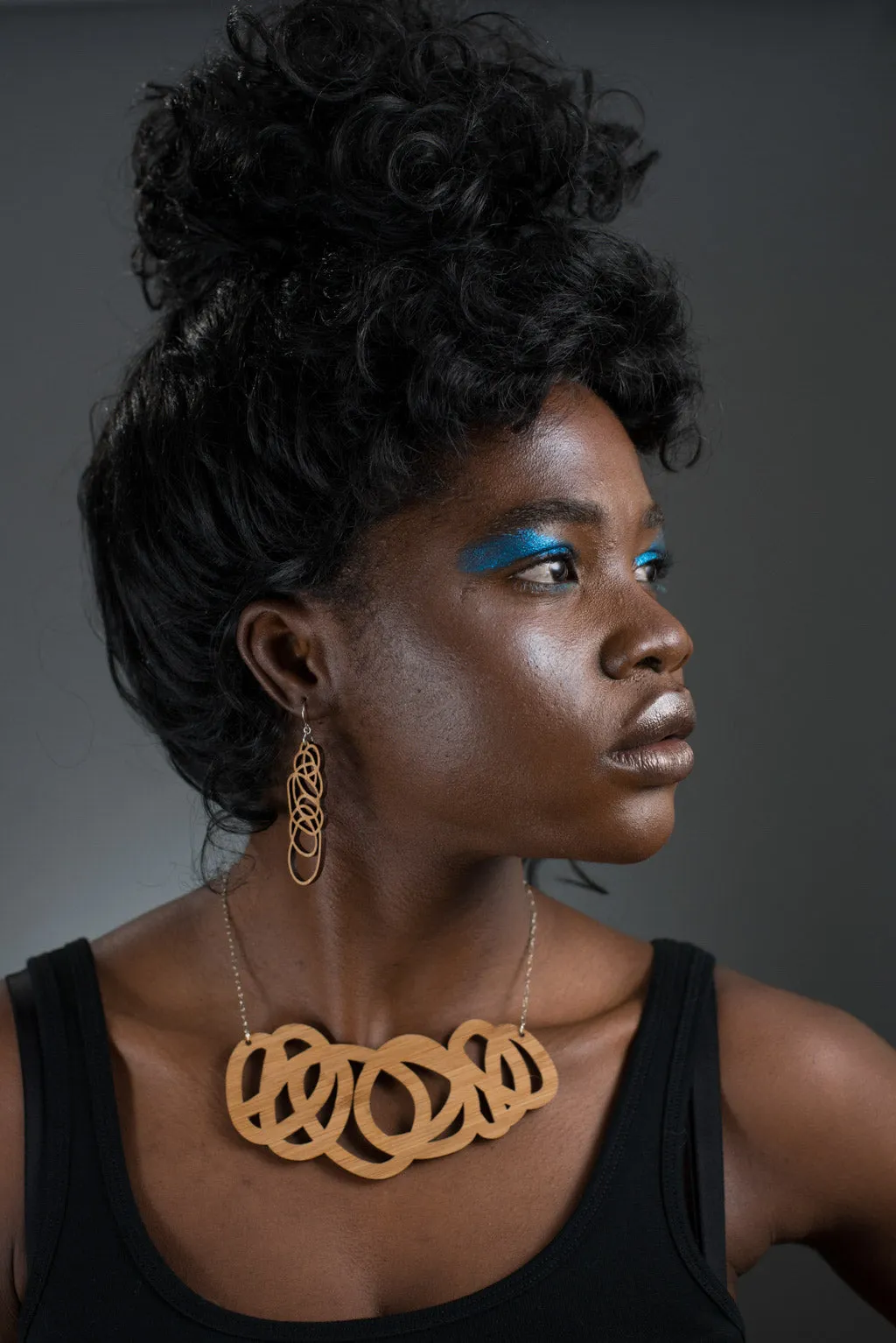 Chunky Wood Statement Necklace - Fat Cap