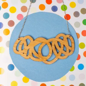 Chunky Wood Statement Necklace - Fat Cap