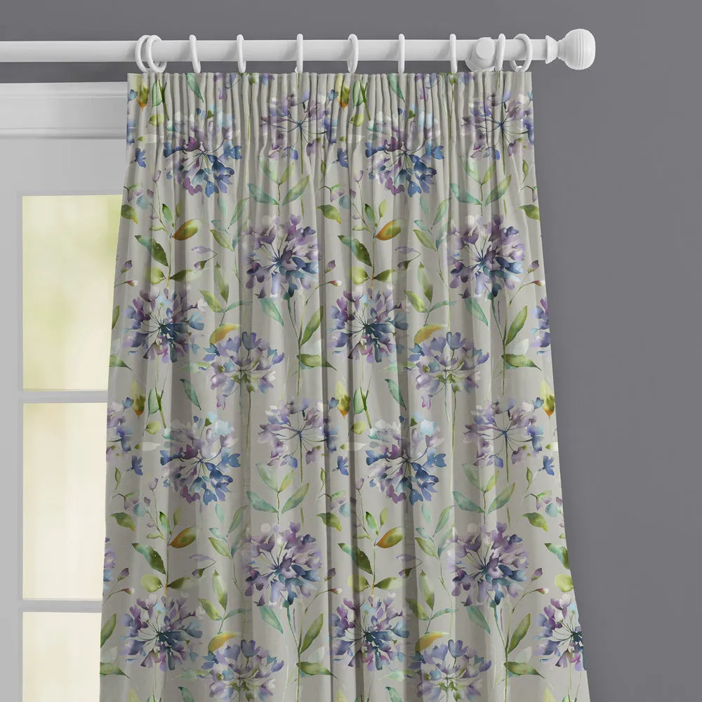 Clovelly Printed Made to Measure Curtains Violet