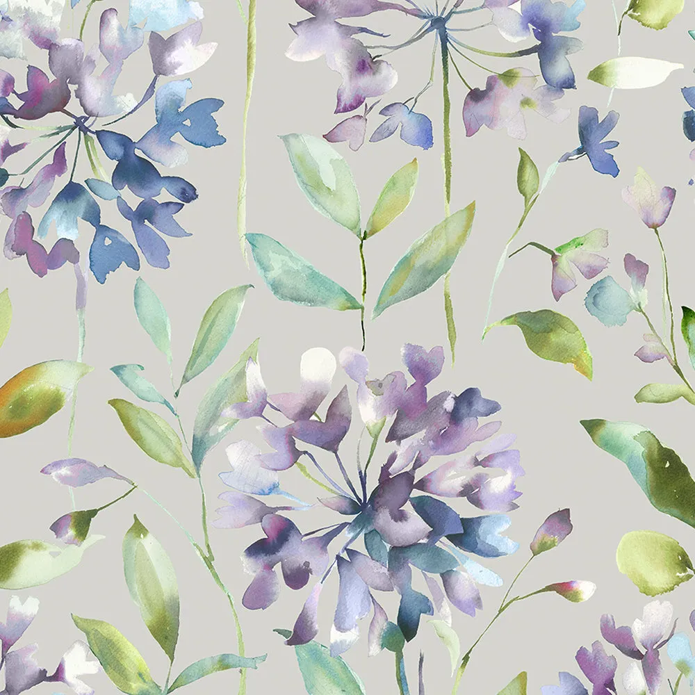 Clovelly Printed Made to Measure Curtains Violet