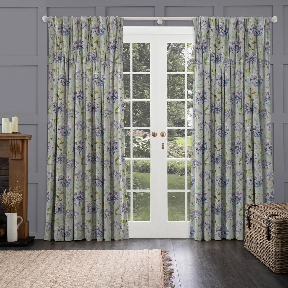 Clovelly Printed Made to Measure Curtains Violet