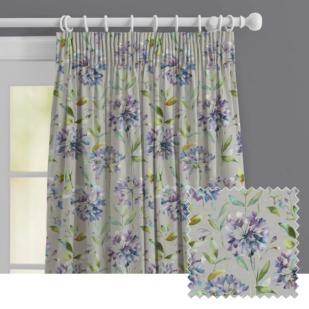 Clovelly Printed Made to Measure Curtains Violet