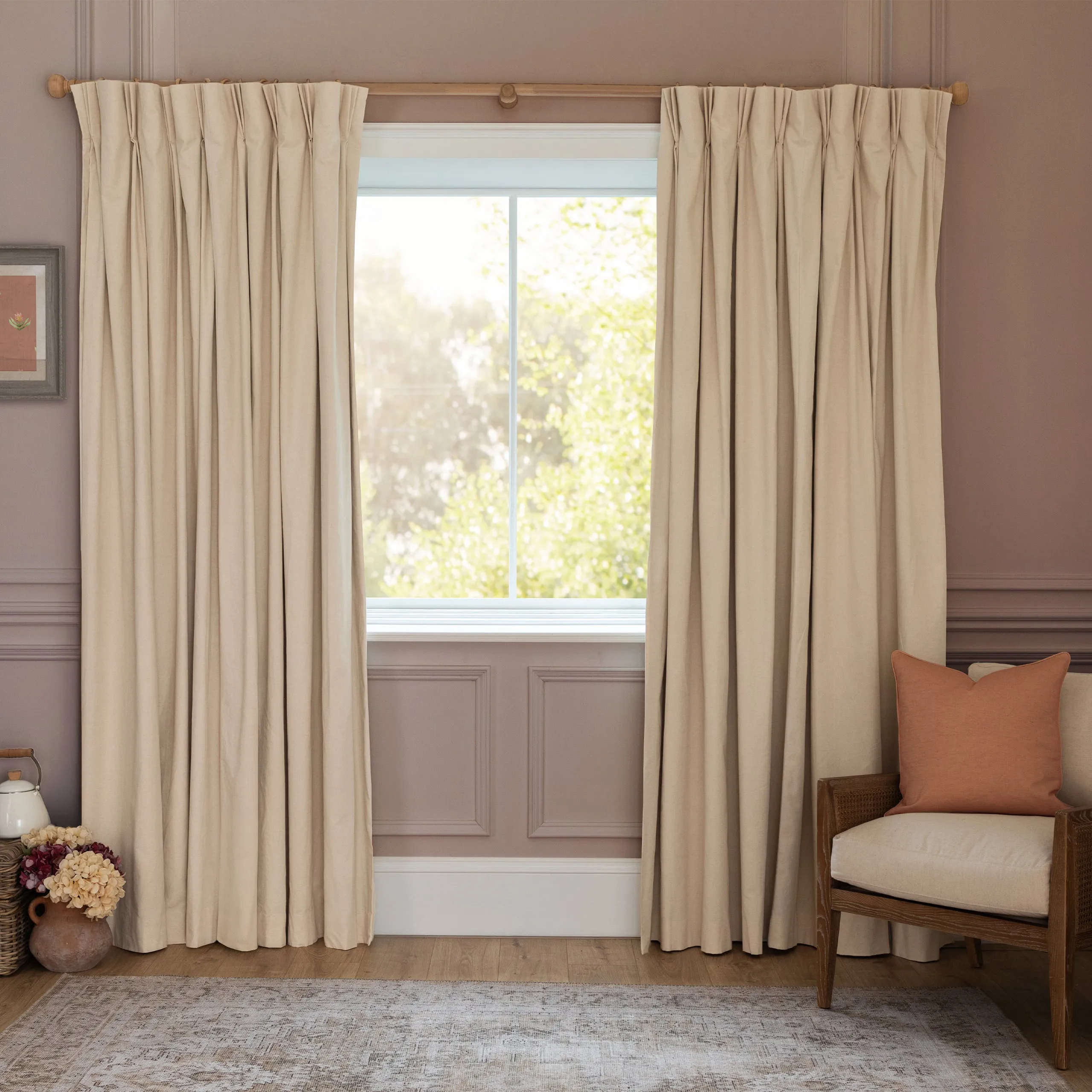 Clovelly Printed Made to Measure Curtains Violet