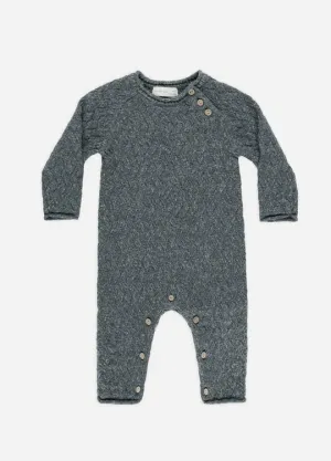 Cozy Heathered Knit Jumpsuit - Indigo