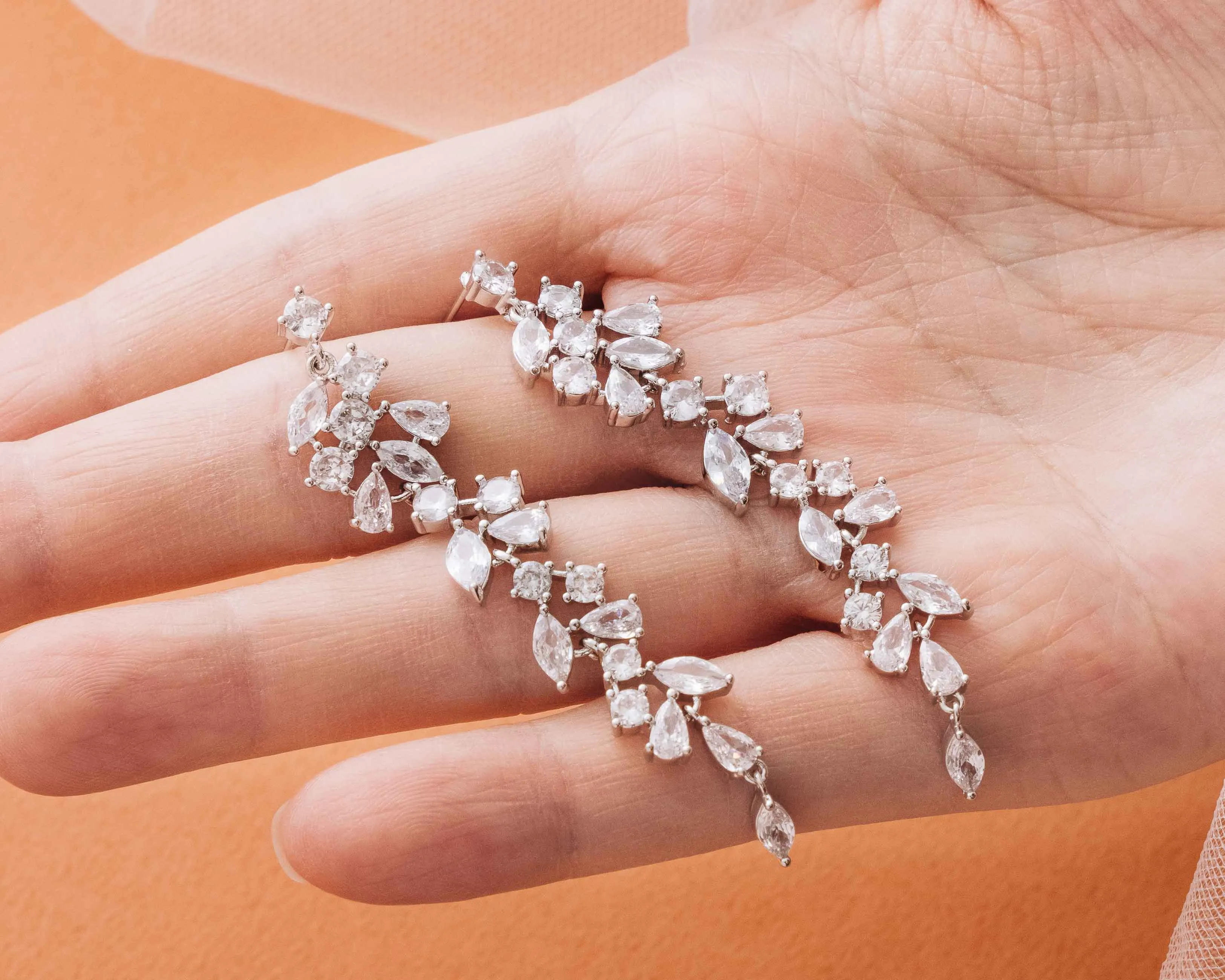 Crystal Dangle Wedding Earrings