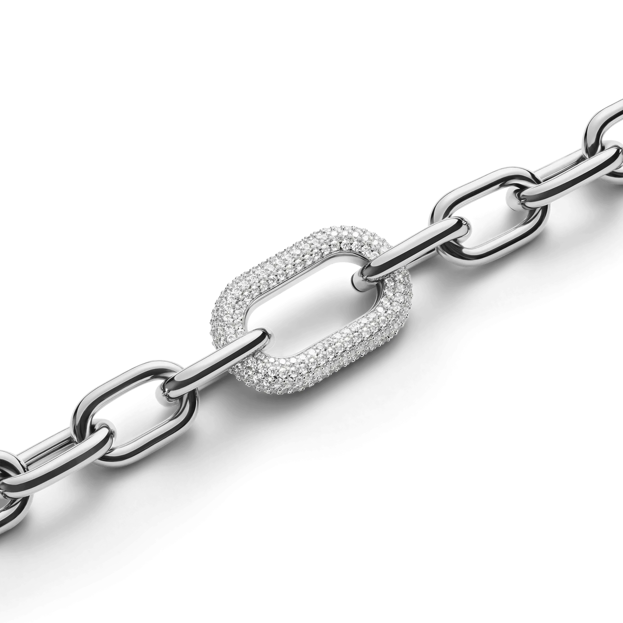 Crystal Link Necklace Silver