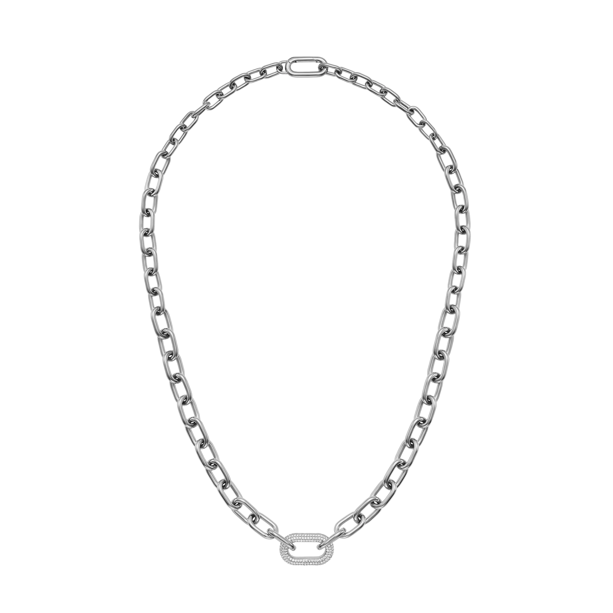 Crystal Link Necklace Silver