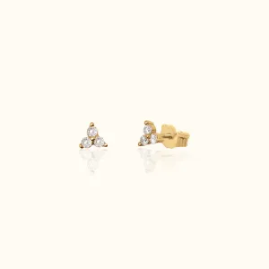 Crystal Trefoil Stud Earrings