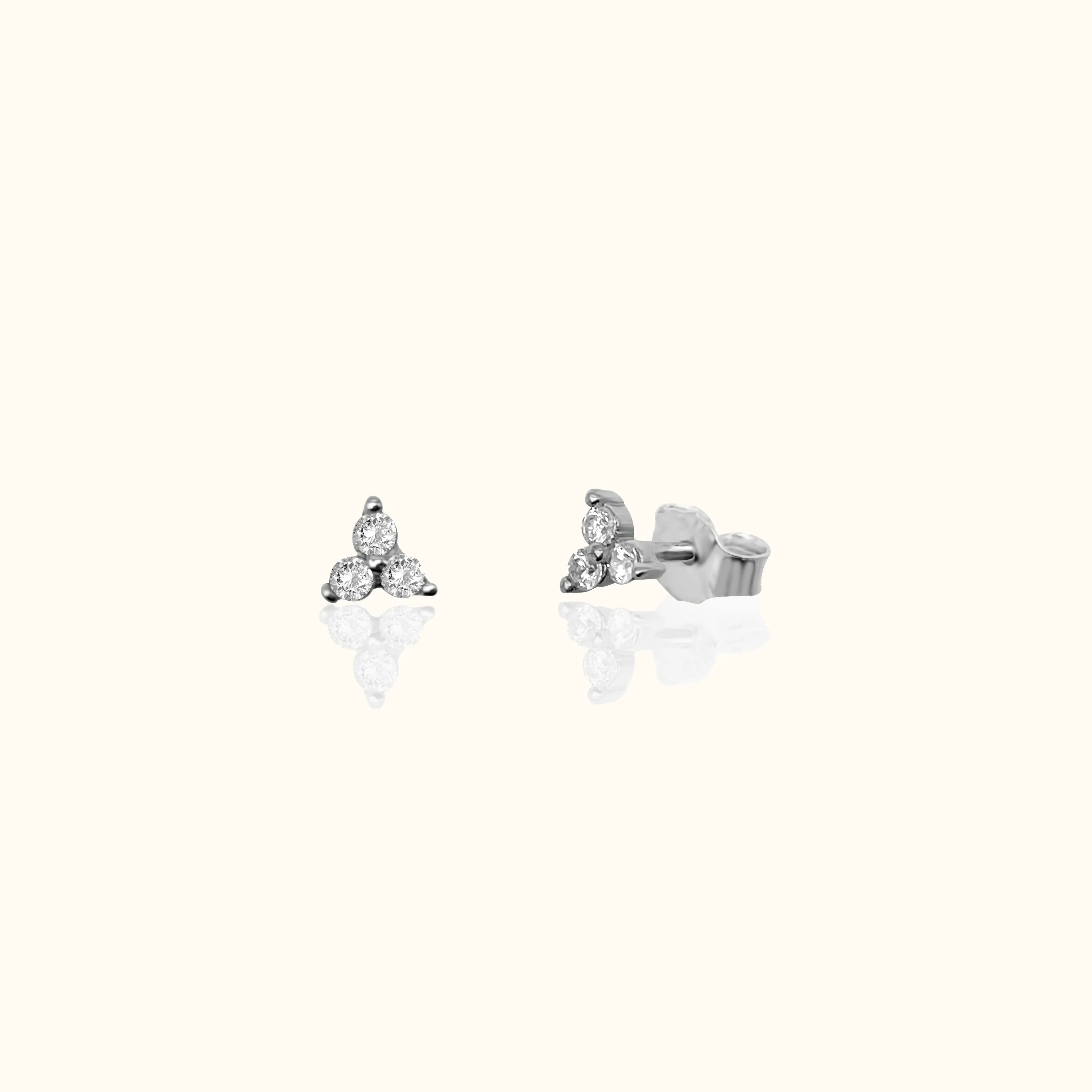 Crystal Trefoil Stud Earrings