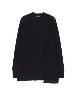 DAMAGE PROCESSED JERSEY CABLE KNITTED PULLOVER