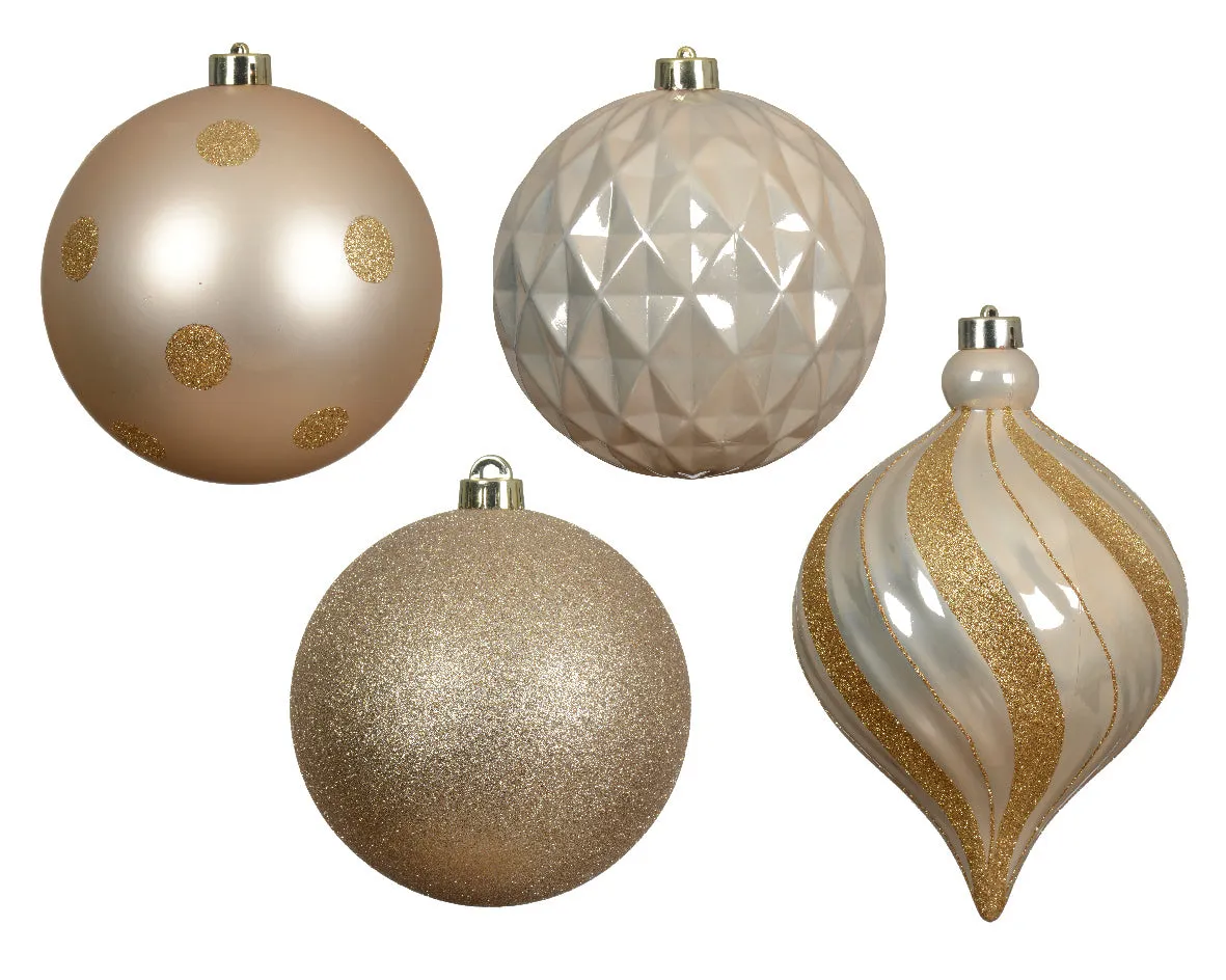 Decoris 15cm Shatterproof Gold Baubles Pack of 6
