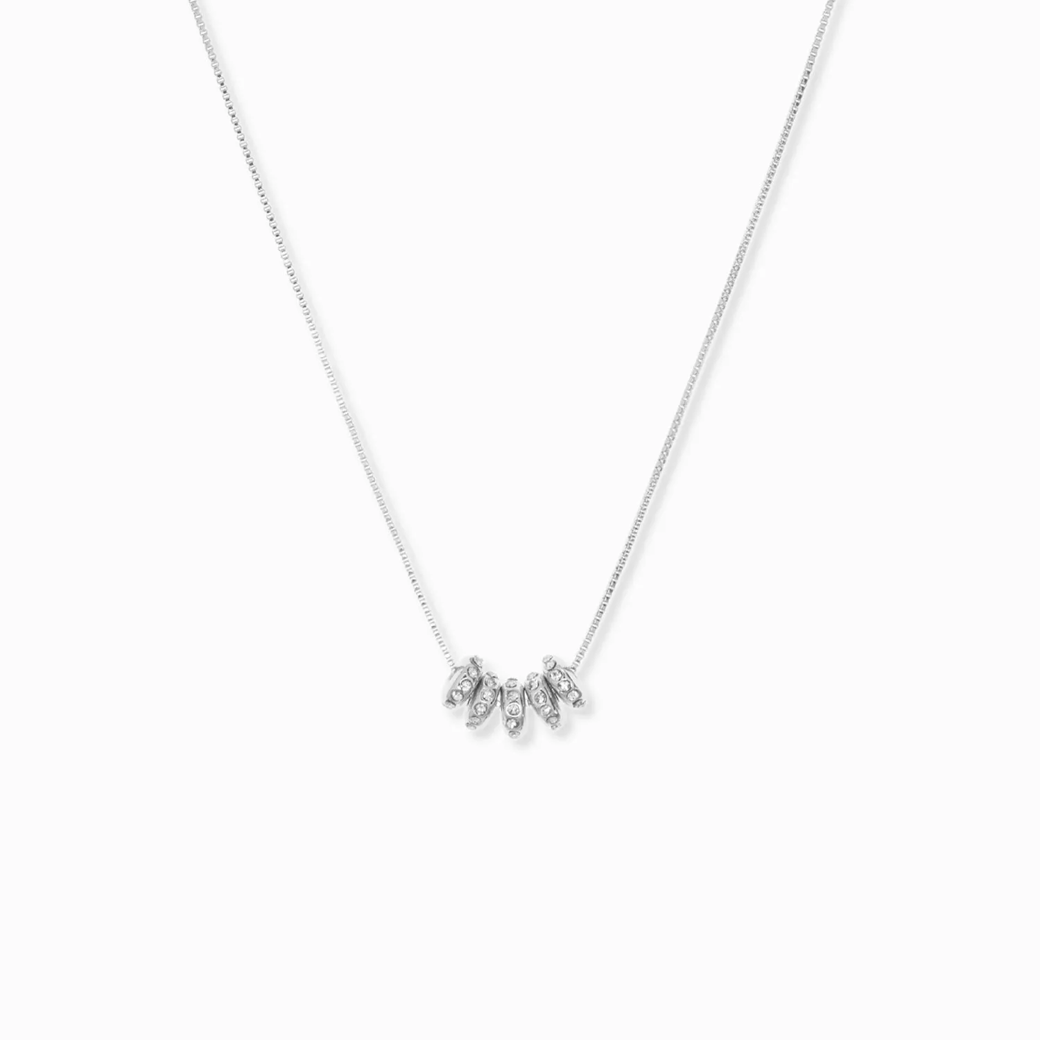delicate chain necklace with crystal rondelle charms