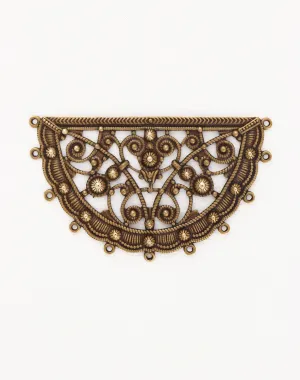 Fan Boho Filigree, 61x37mm, (1pc)