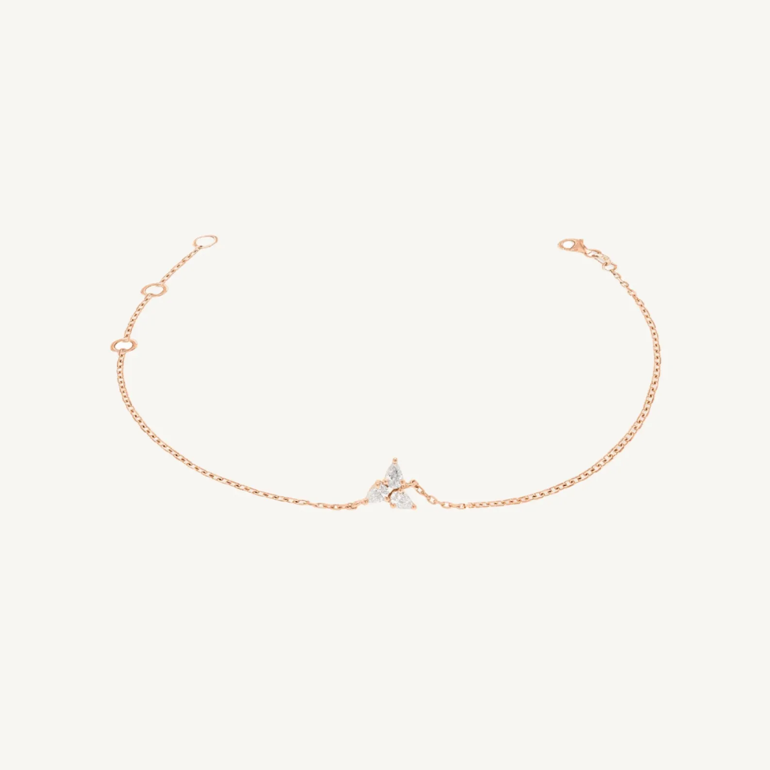Fan Trio Pear Diamond Bracelet